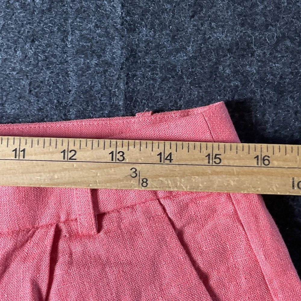 Banana Republic Trousers Womens 6 Pink Linen Pleated Wide Leg Classic Coastal